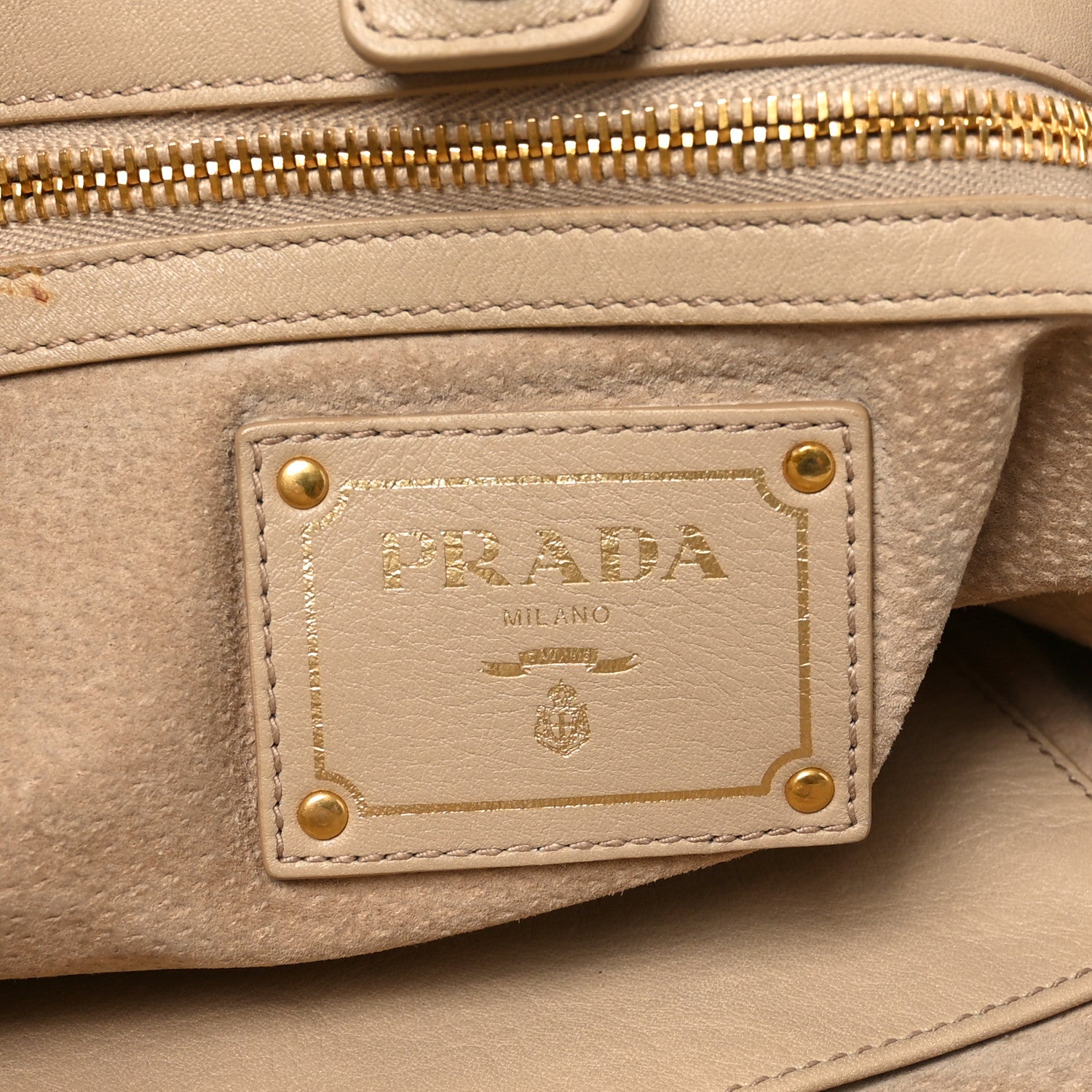 Prada Calfskin Medium Tote Beige 6 of 9