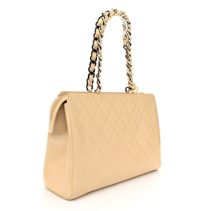 Chanel Lambskin Quilted CC Shoulder Bag Beige 3 of 12