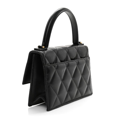 Balenciaga Nappa Calfskin Quilted XS Sharp Top Handle Bag Black 3 of 11