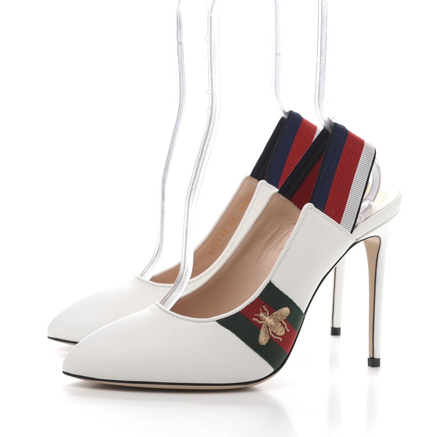 Malaga Kid Web Sylvie High Heel Slingback Pumps 40 White