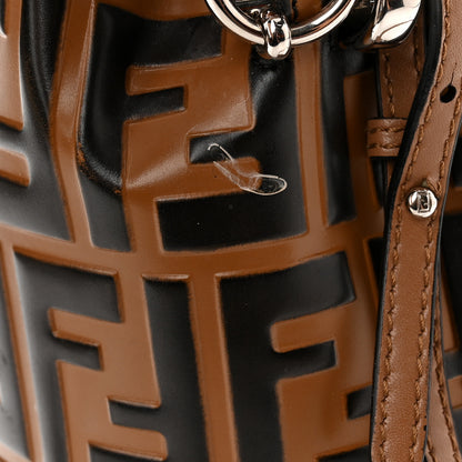 Fendi Vitello Liberty F is Fendi FF Embossed Mini Mon Tresor Bucket Bag Tobacco Black 14 of 14