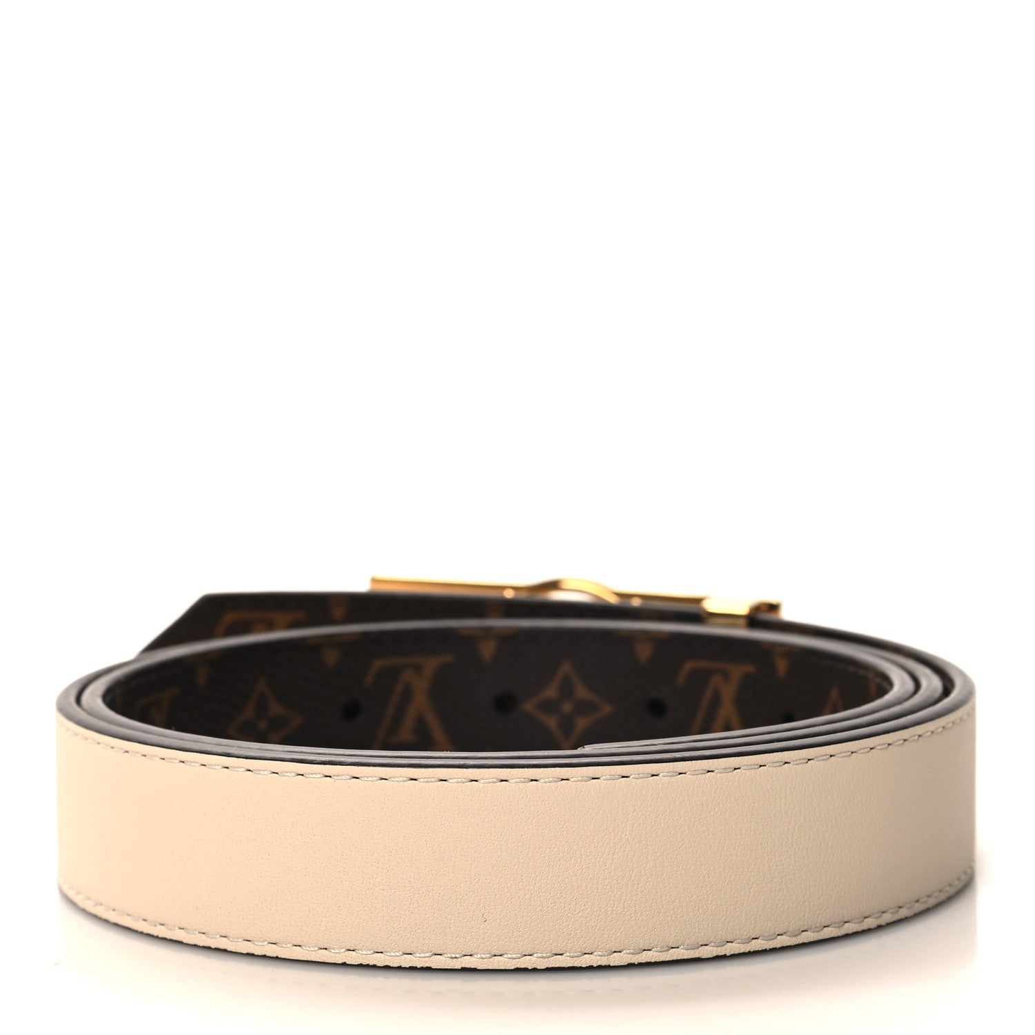 Louis Vuitton Monogram Dauphine 25mm Reversible Belt 80 32 Cream 3 of 6
