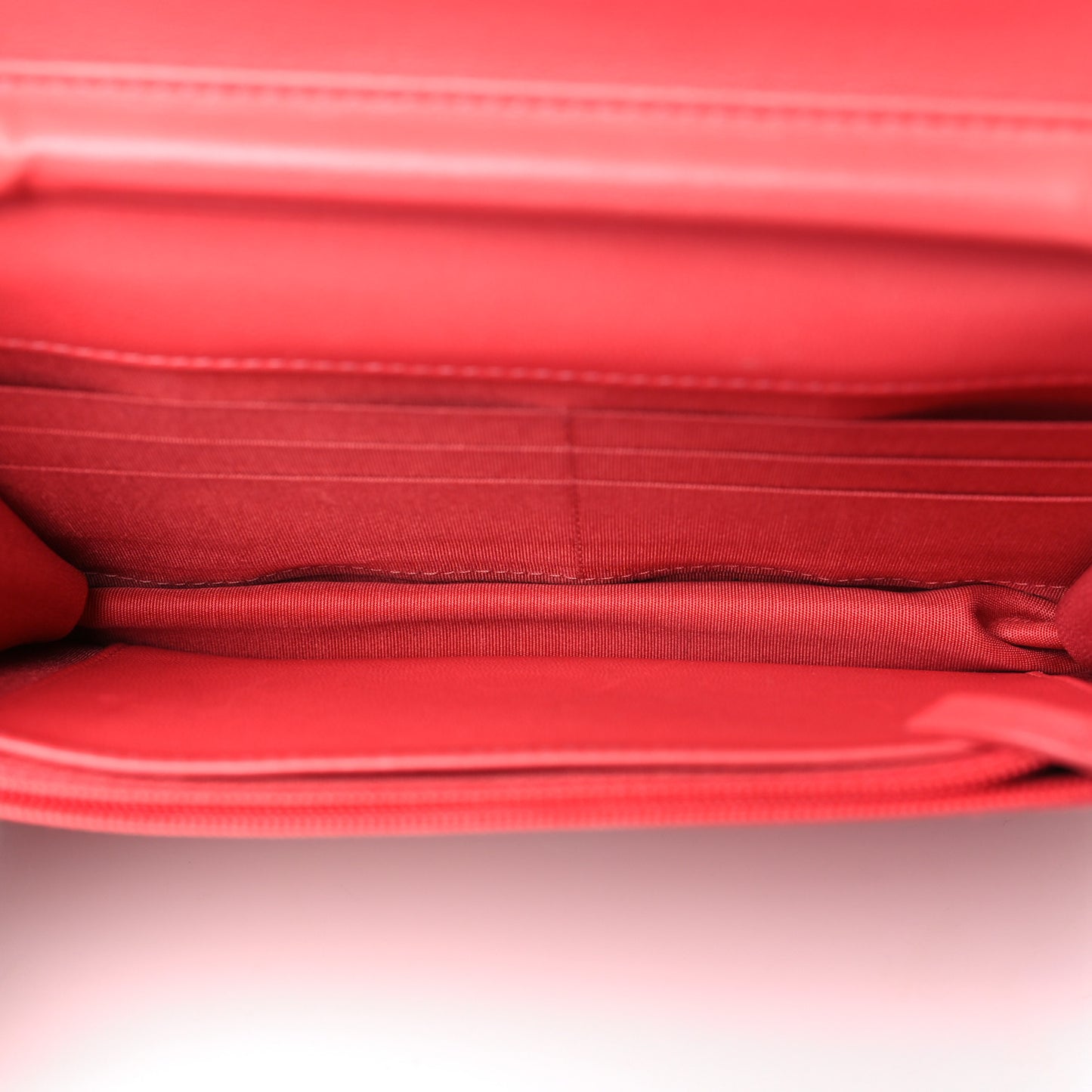 Calfskin Quilted Bi-Color Wallet On Chain WOC Red Pink