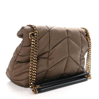 Saint Laurent Nylon Quilted Small Loulou Puffer Monogram Chain Satchel Military Green 3 of 11