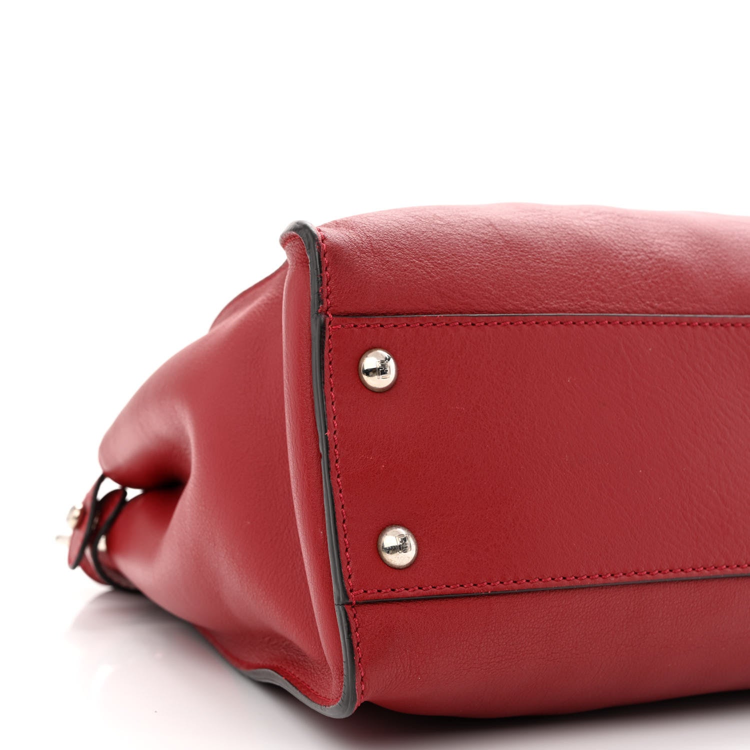 Fendi Vitello Seta Shiny Nappa Medium Peekaboo Iconic Satchel Ribes Azzurro Polvere 10 of 14