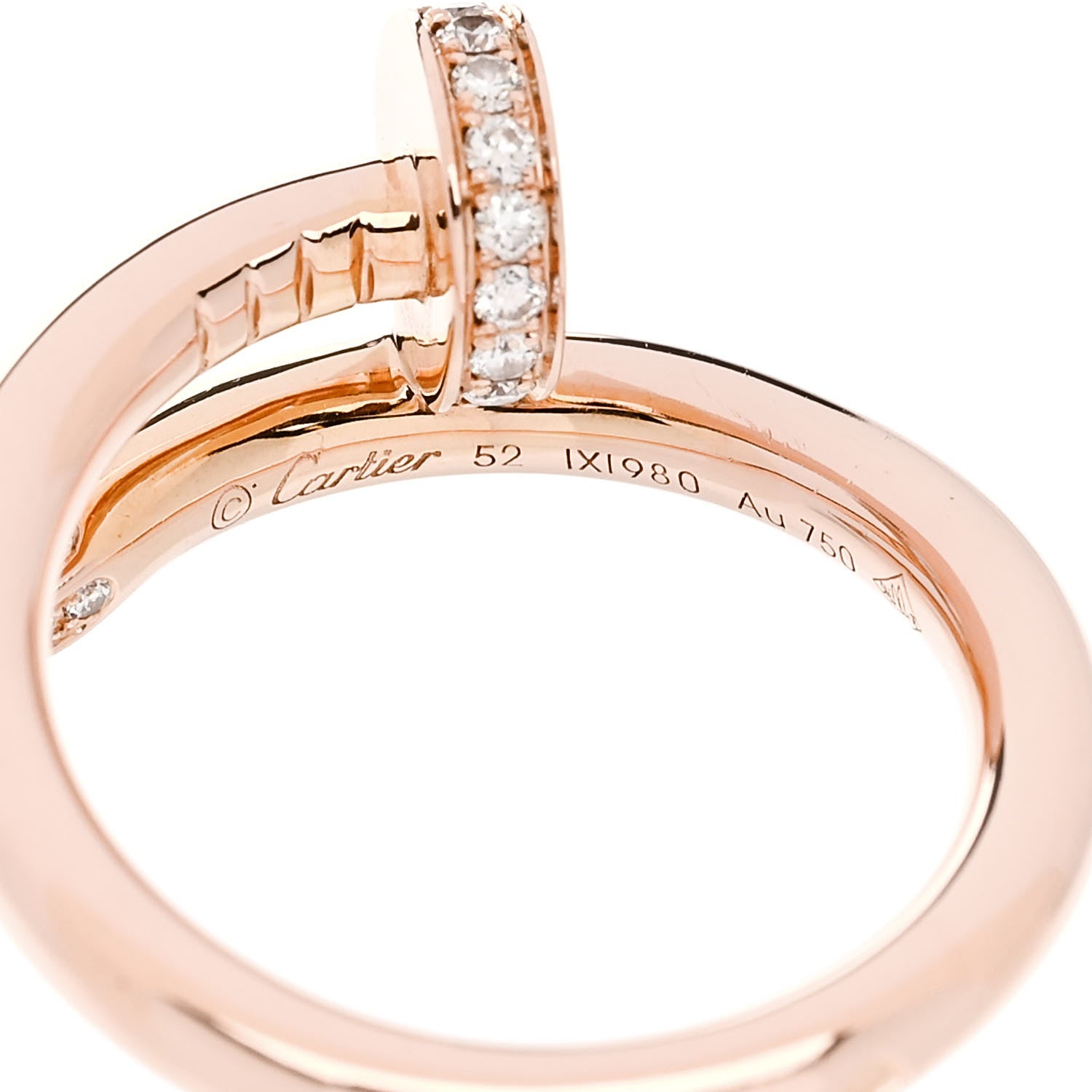 Cartier 18K Pink Gold Diamond Juste Un Clou Ring 52 6 5 of 6