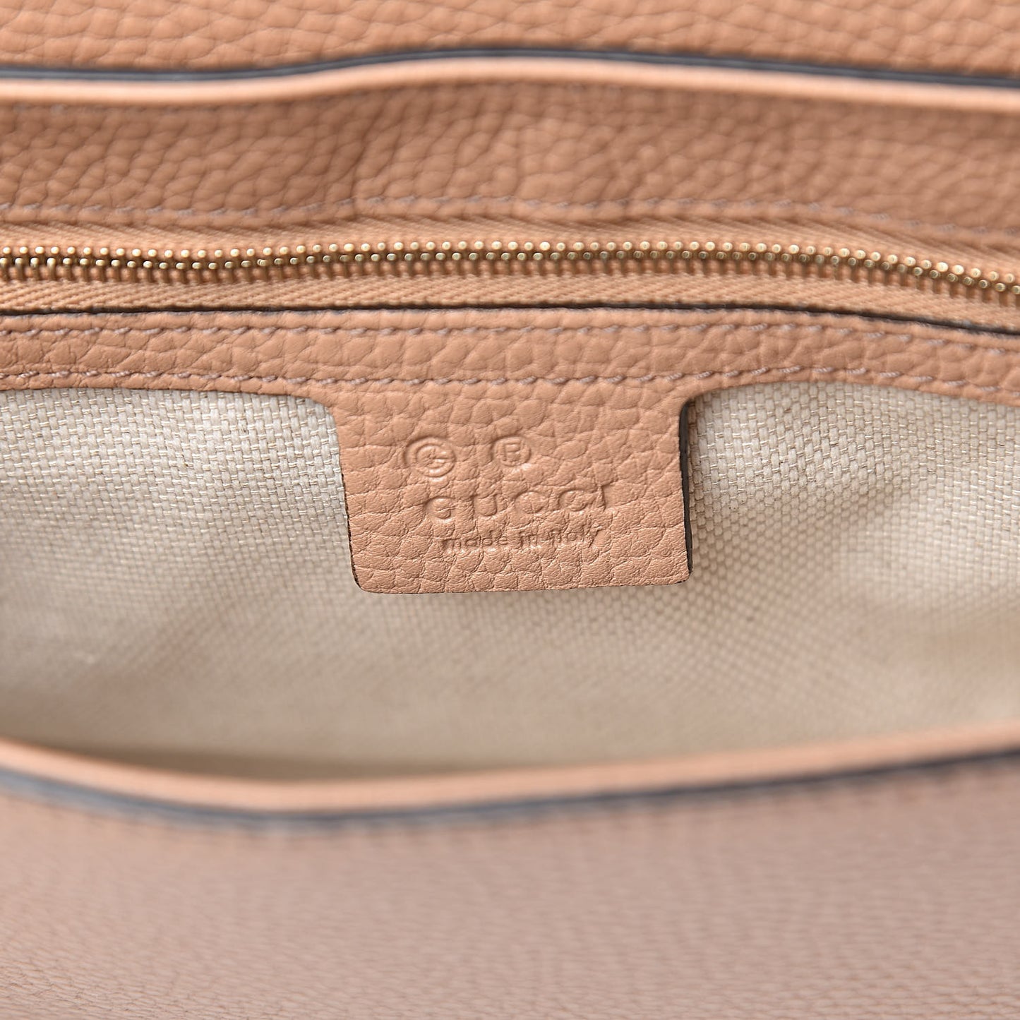 Pebbled Calfskin Medium Soho Flap Crossbody Camelia