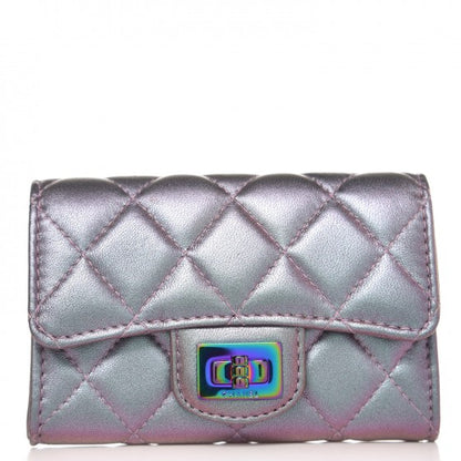 Chanel Iridescent Lambskin Quilted Reissue Flap Card Holder Light Purple 1 of 8