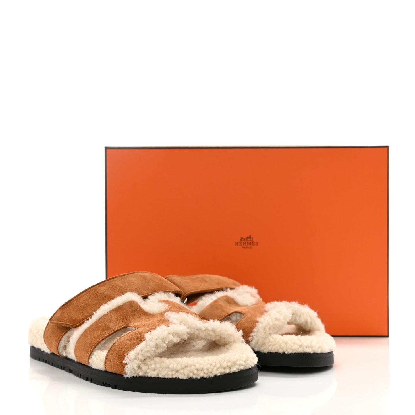 Suede Goatskin Woolskin Womens Chypre Sandals 37 Brun Fume Ecru