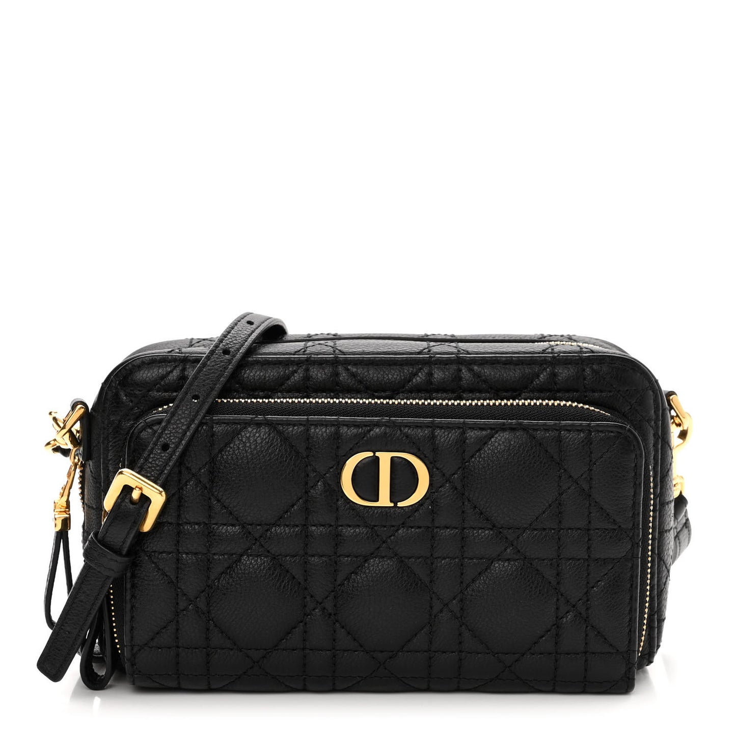 Supple Calfskin Caro Double Pouch Black