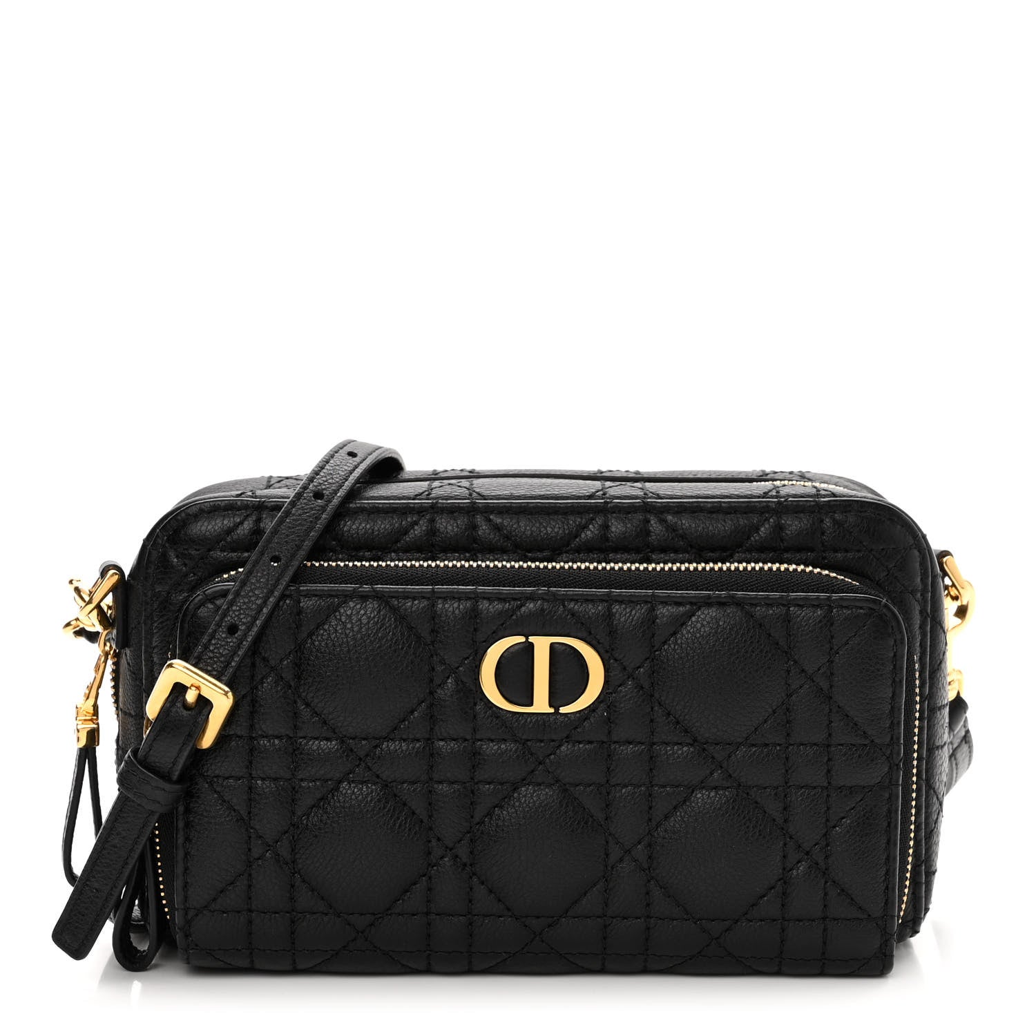 Christian Dior Supple Calfskin Caro Double Pouch Black 1 of 9