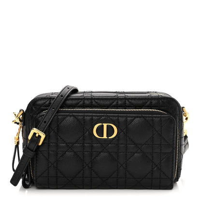 Christian Dior Supple Calfskin Caro Double Pouch Black 1 of 9