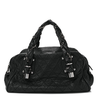 Chanel Distressed Lambskin Lady Braid Bowler Black 1 of 13