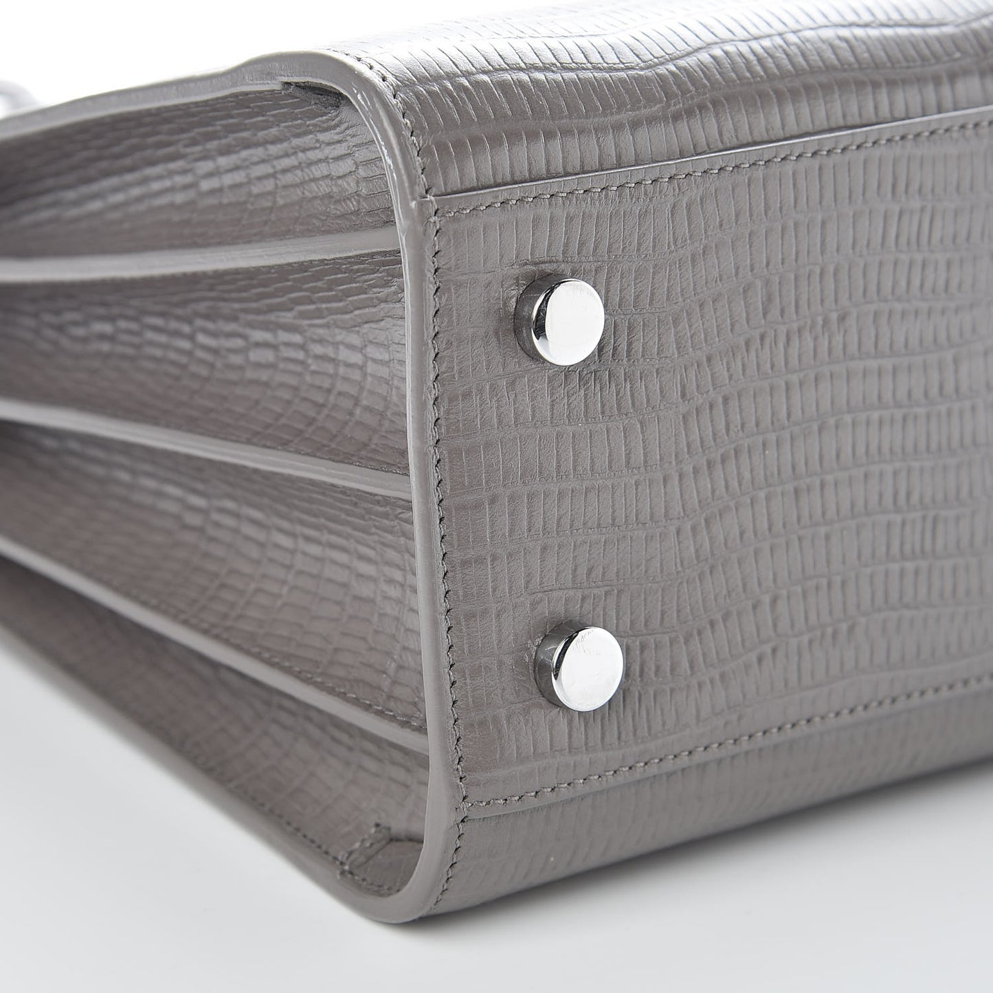 Lizard Calfskin Embossed Baby Sac De Jour Fog