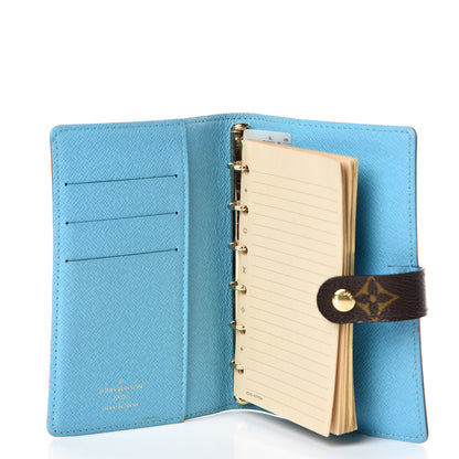 Louis Vuitton Monogram Groom Small Ring Agenda Cover Blue 5 of 7