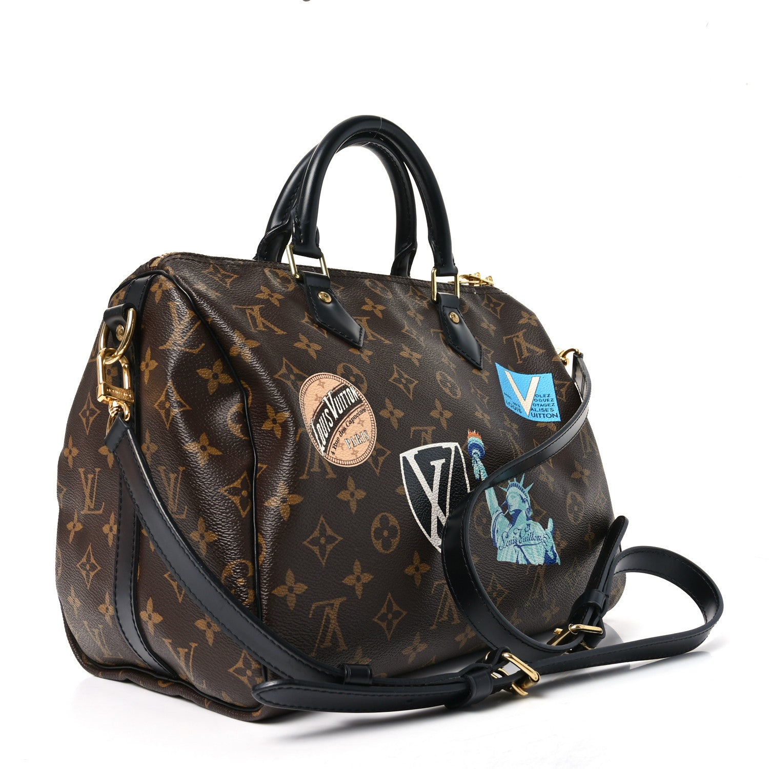 Louis Vuitton Monogram My World Tour Speedy Bandouliere 30 Black 3 of 9