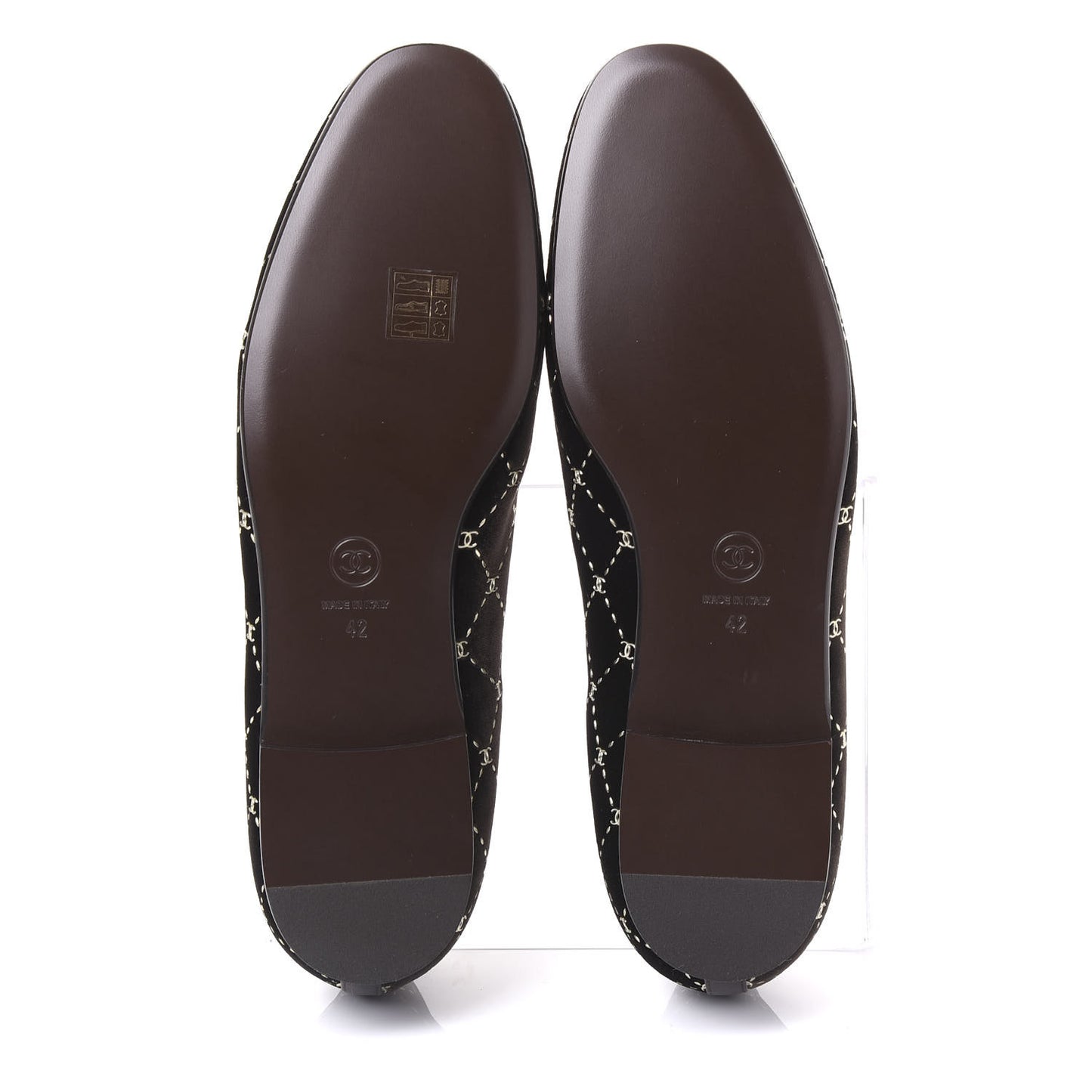 Velvet Moccasin Loafers 42 Brown