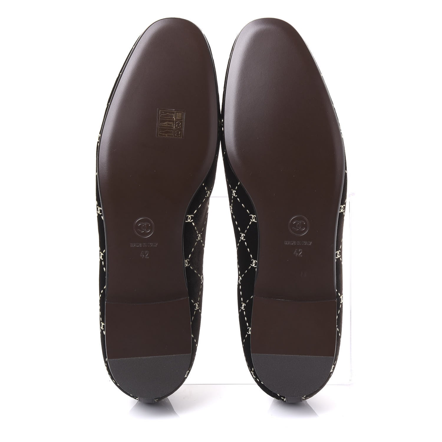 Chanel Velvet Moccasin Loafers 42 Brown 5 of 9