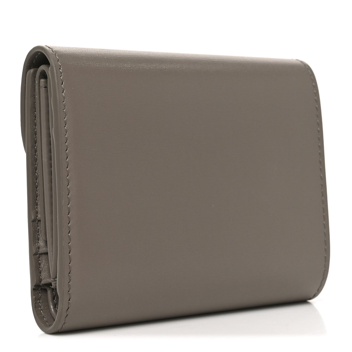 Shiny Calfskin Small Triomphe Wallet Pebble