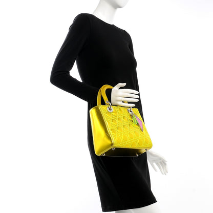 Christian Dior Metallic Lambskin Cannage Medium Anselm Reyle Lady Dior Yellow 3 of 10