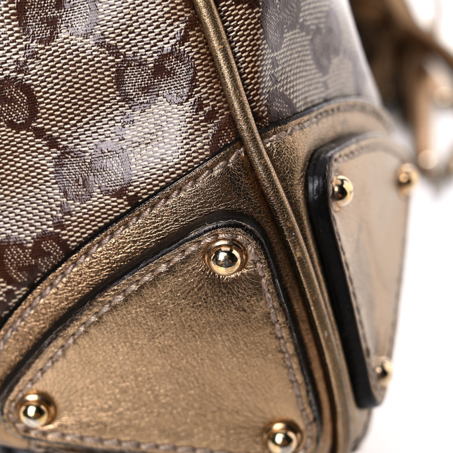 Crystal Monogram Medium Indy Top Handle Bag Gold