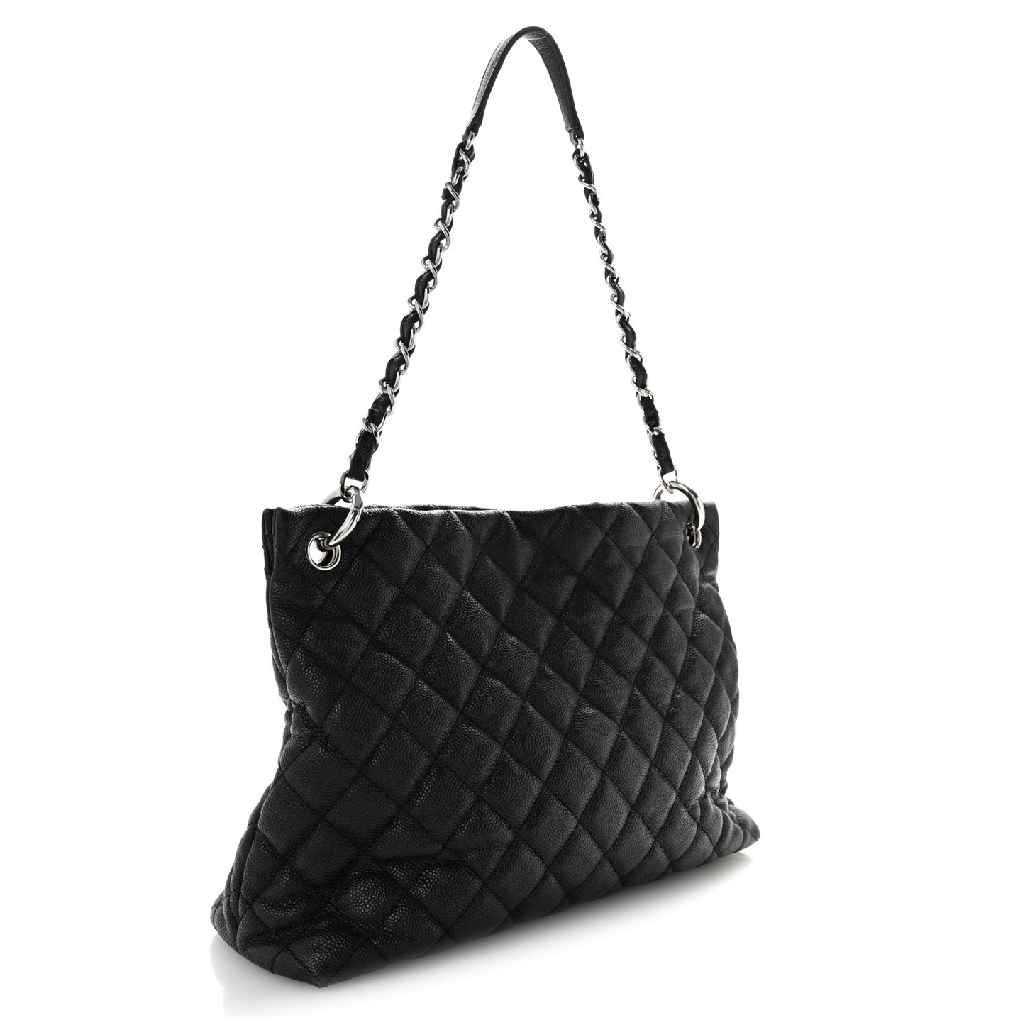 Caviar Quilted Easy Zip Tote Black
