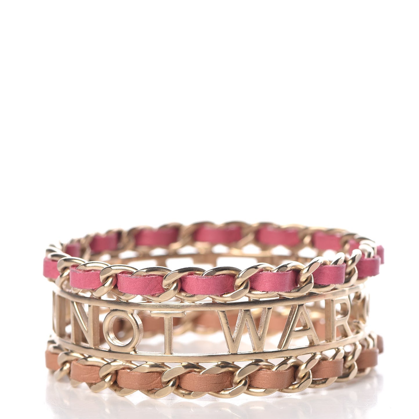 Lambskin Chain Bangle Pink Gold