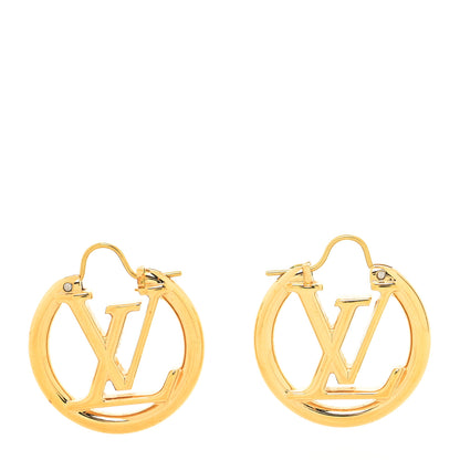 Louis Vuitton Metal Small Louise Hoop Earrings Gold 1 of 4