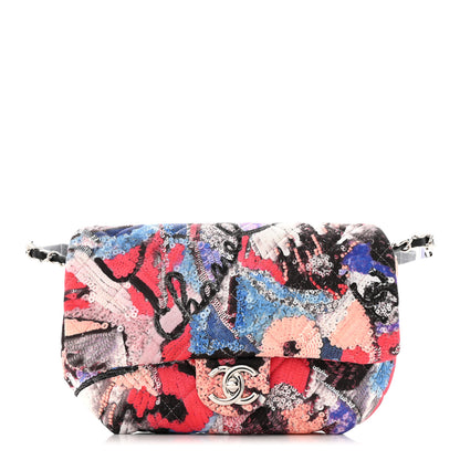 Chanel Canvas Sequin Print Quilted Waist Bag Multicolor 1 of 9