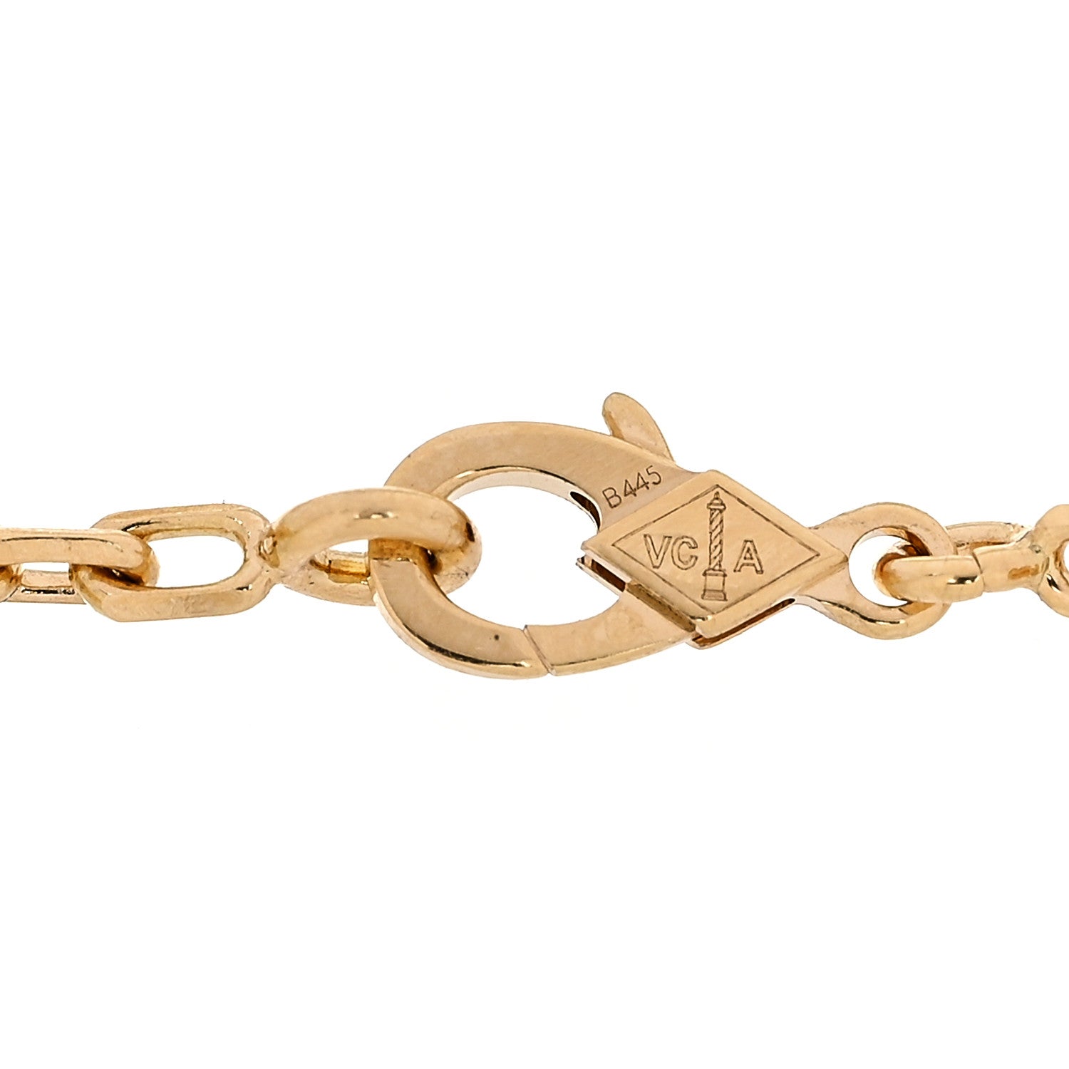 Van Cleef & Arpels 18K Yellow Gold Diamond 5 Motifs Vintage Alhambra Bracelet 4 of 7