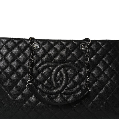 Chanel Caviar Quilted XL Grand Shopping Tote GST Black 8 of 13