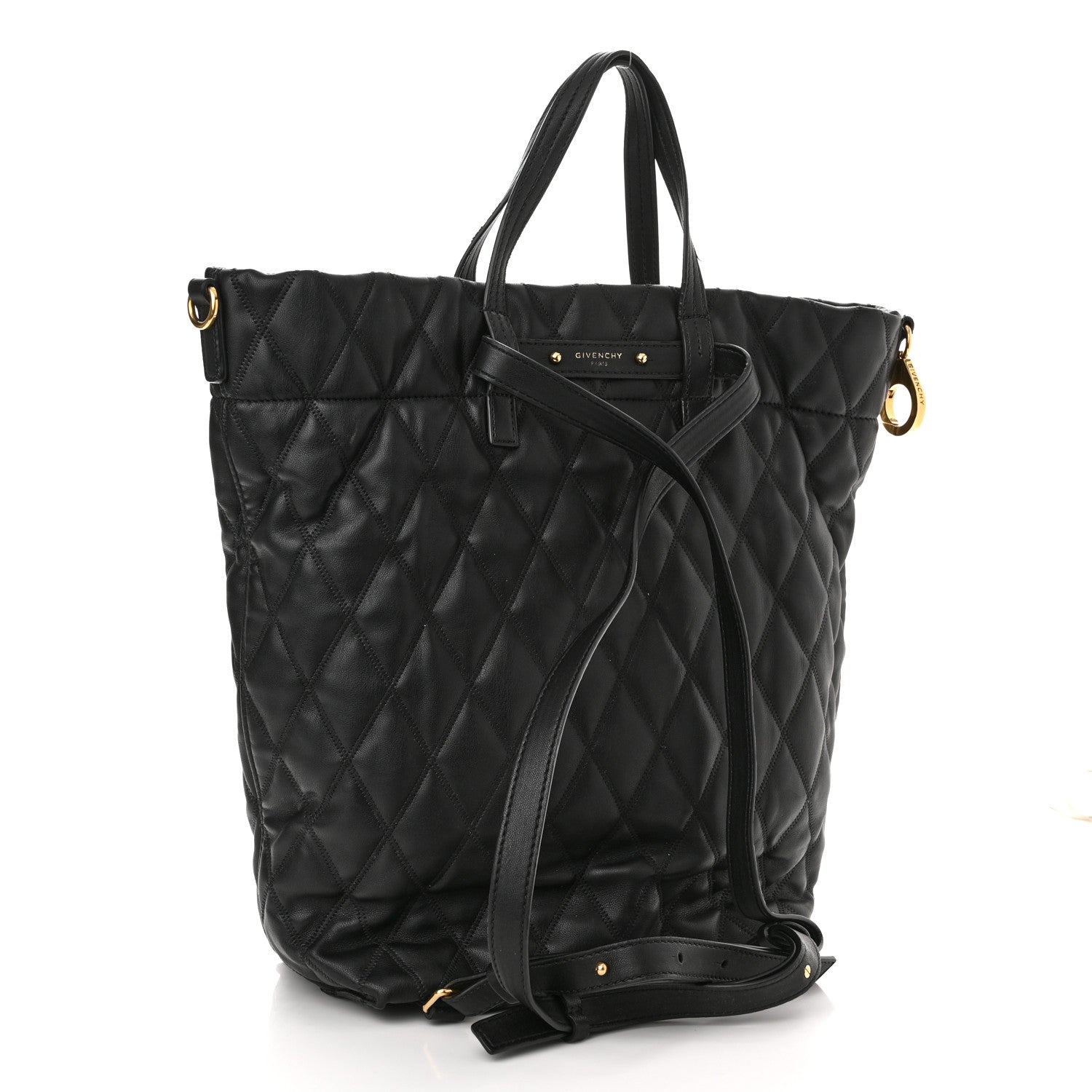 Givenchy Rubberized Canvas Quilted Duo Backpack Black 3 of 12