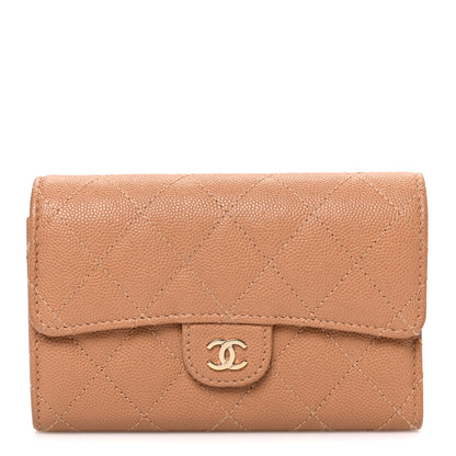 Chanel Caviar Quilted Medium Flap Wallet Beige 1 of 9