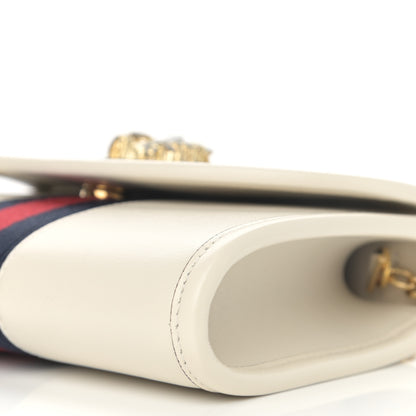 Gucci Textured Calfskin Web Mini Rajah Slim Flap Shoulder Bag Mystic White 10 of 11