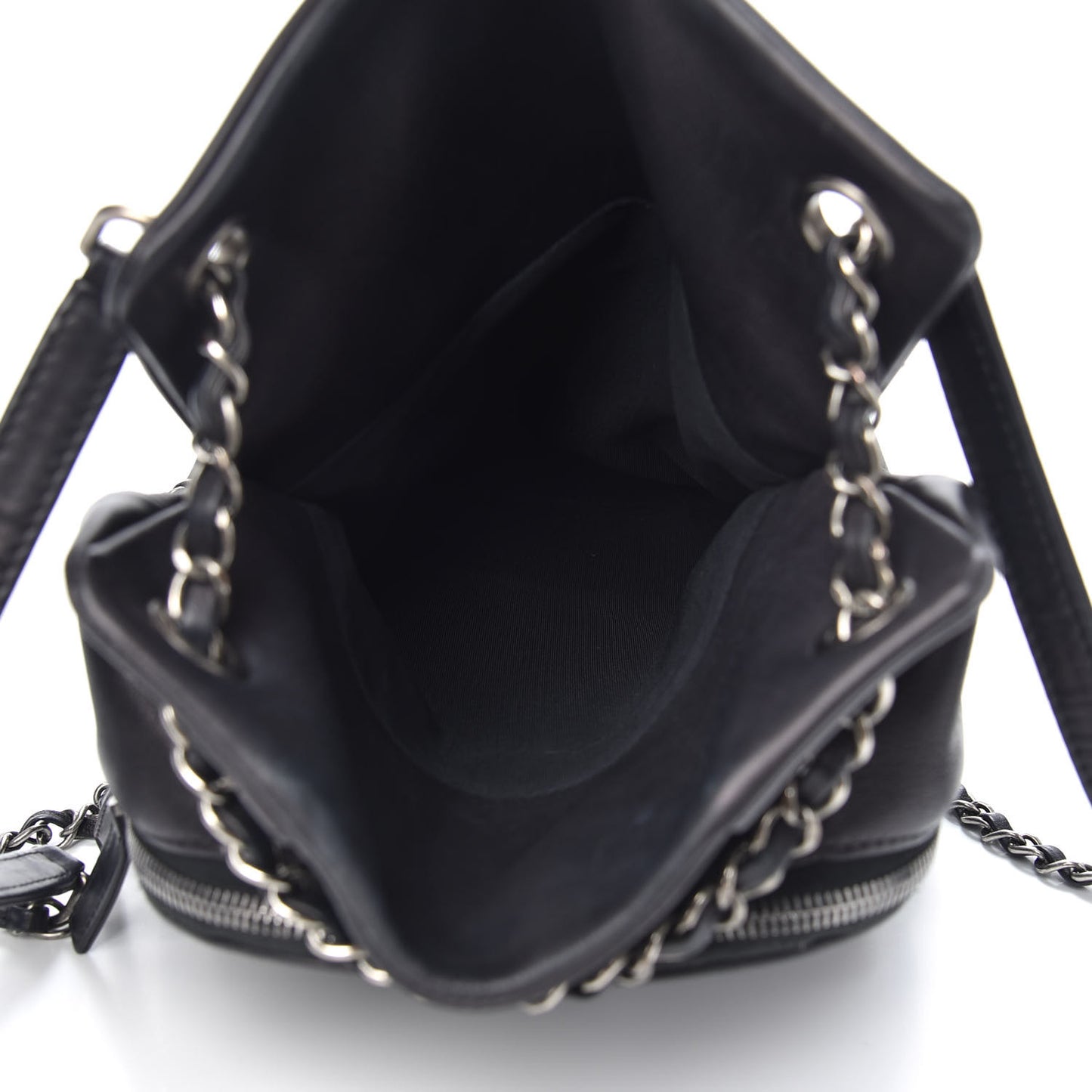 Lambskin Quilted Drawstring Backpack Black
