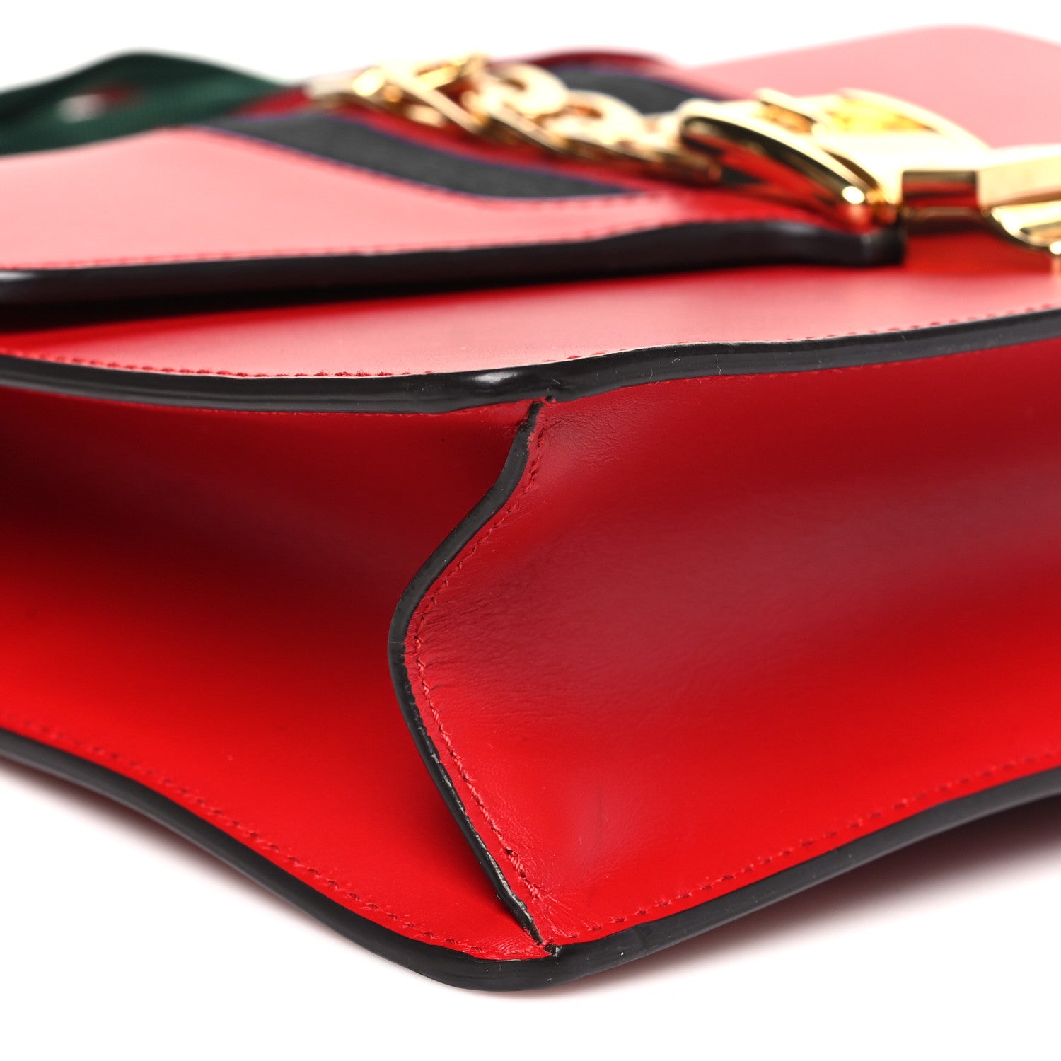 Gucci Calfskin Small Sylvie Shoulder Bag Hibiscus Red 9 of 10