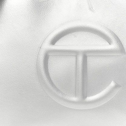 Telfar Metallic Vegan Leather Small Shopping Bag Silver 7 of 13