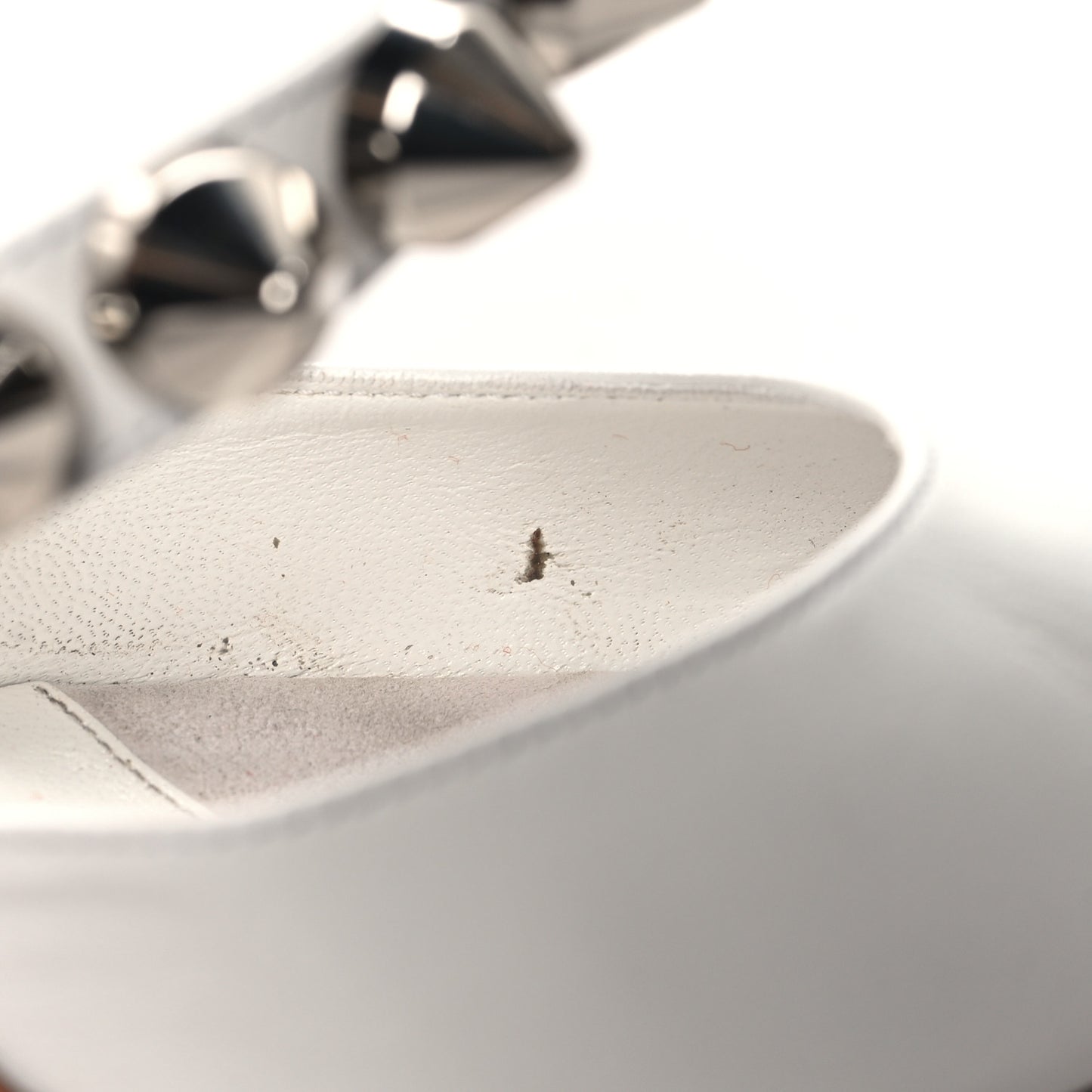 Calfskin Spikita Slingback 100 Stiletto Pumps 37 White