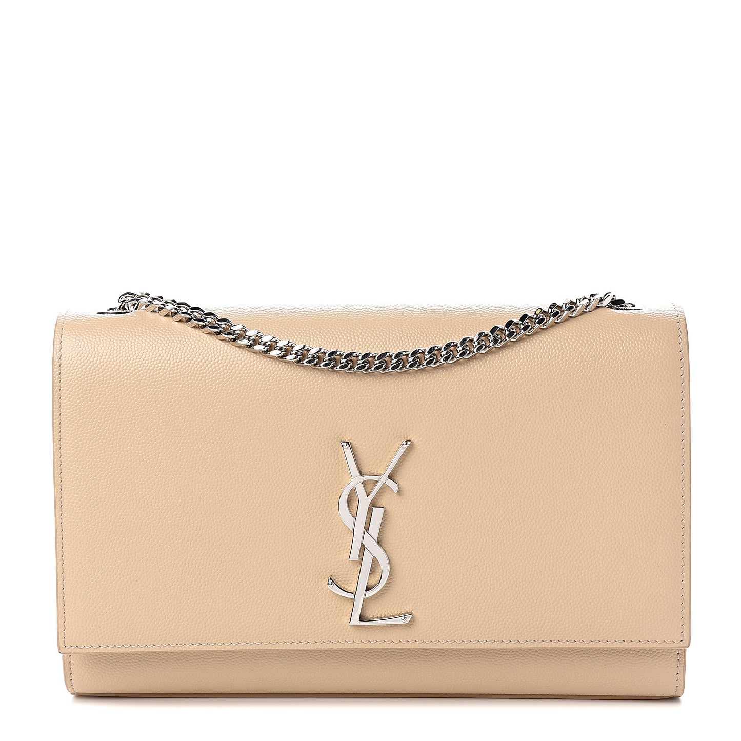 Grain De Poudre Medium Classic Monogram Kate Satchel Sable Beige