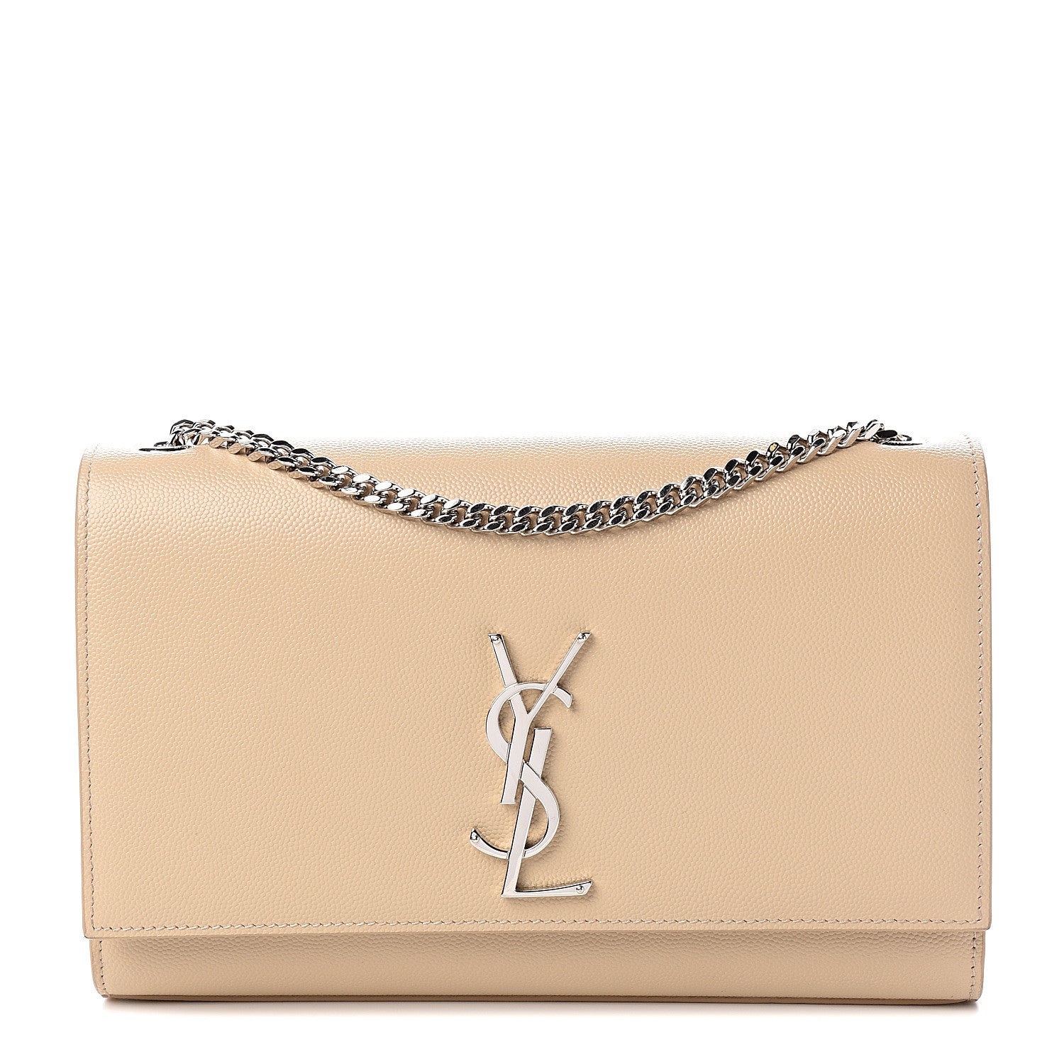 Saint Laurent Grain De Poudre Medium Classic Monogram Kate Satchel Sable Beige 1 of 9