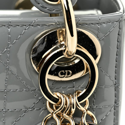 Christian Dior Patent Cannage Mini Lady Dior Grey Stone 12 of 12
