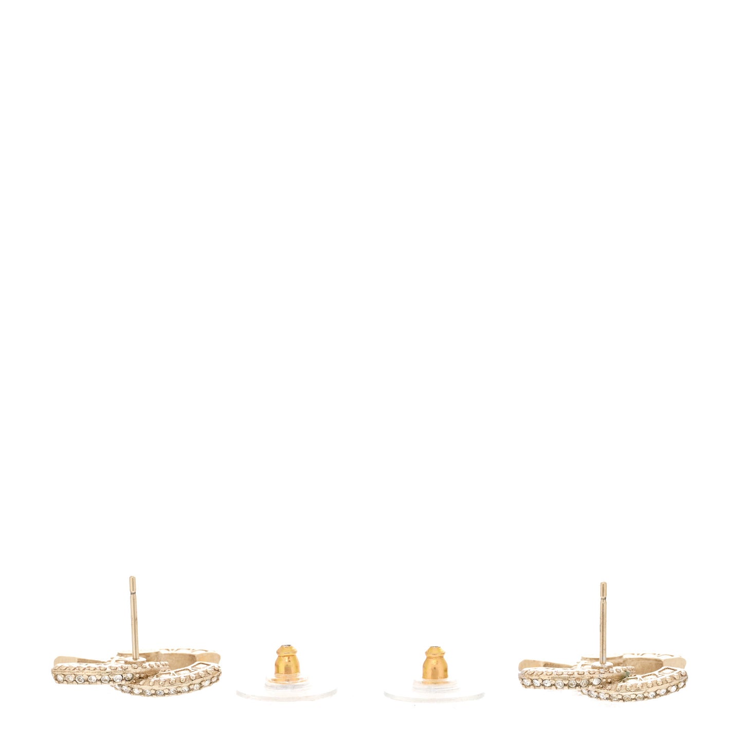 Crystal Timeless CC Earrings Light Gold