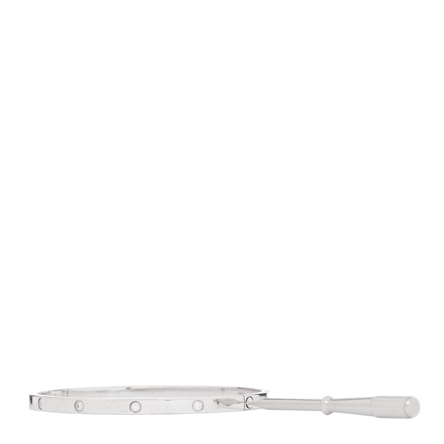 18K White Gold 10 Diamond Small LOVE Bracelet 17