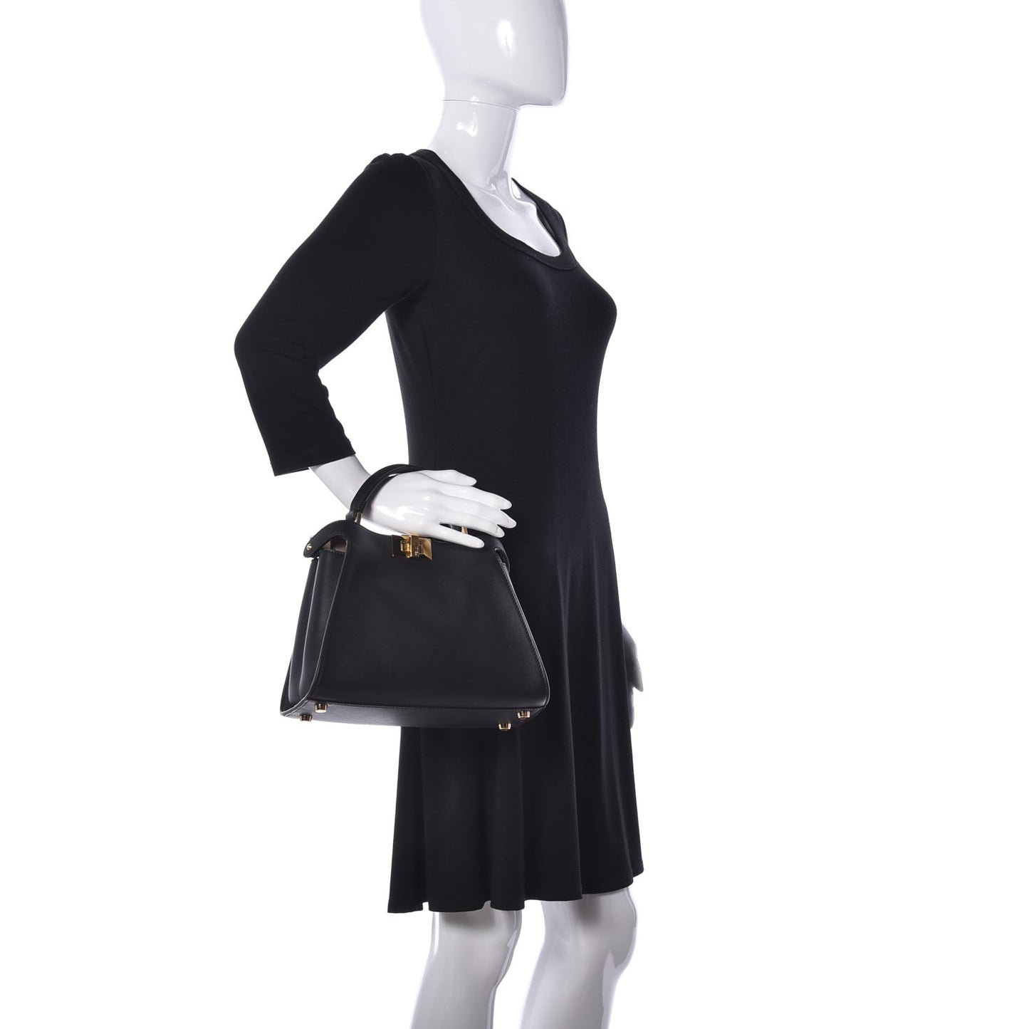 Vitello Tahiti Burro Medium Peekaboo Iconic Essentially Satchel Black Corda