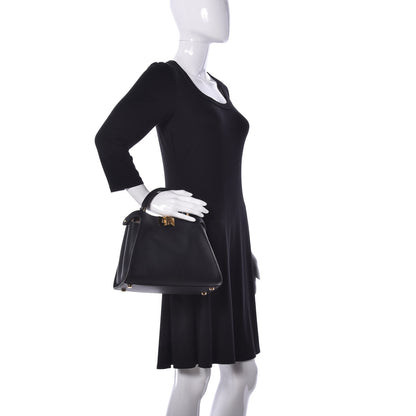 Fendi Vitello Tahiti Burro Medium Peekaboo Iconic Essentially Satchel Black Corda 3 of 11