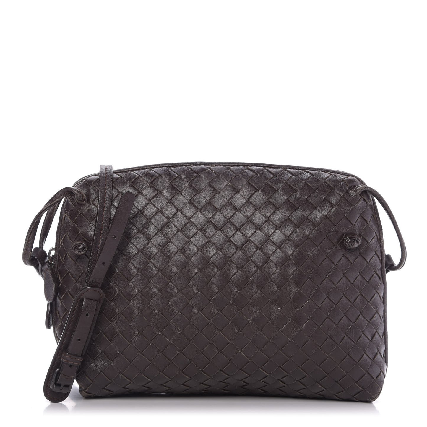 Nappa Intrecciato Pillow Crossbody Messenger Ebano