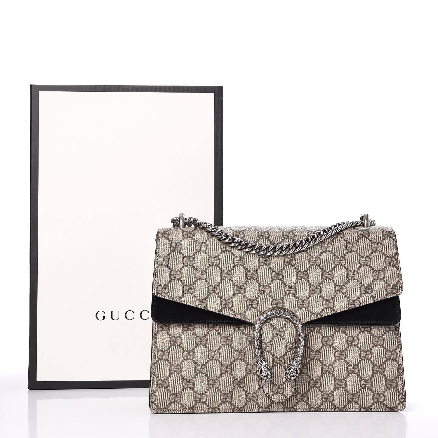 Gucci GG Supreme Monogram Medium Dionysus Shoulder Bag Black 9 of 9