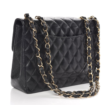 Chanel Caviar Quilted Jumbo Single Flap Black 3 of 12