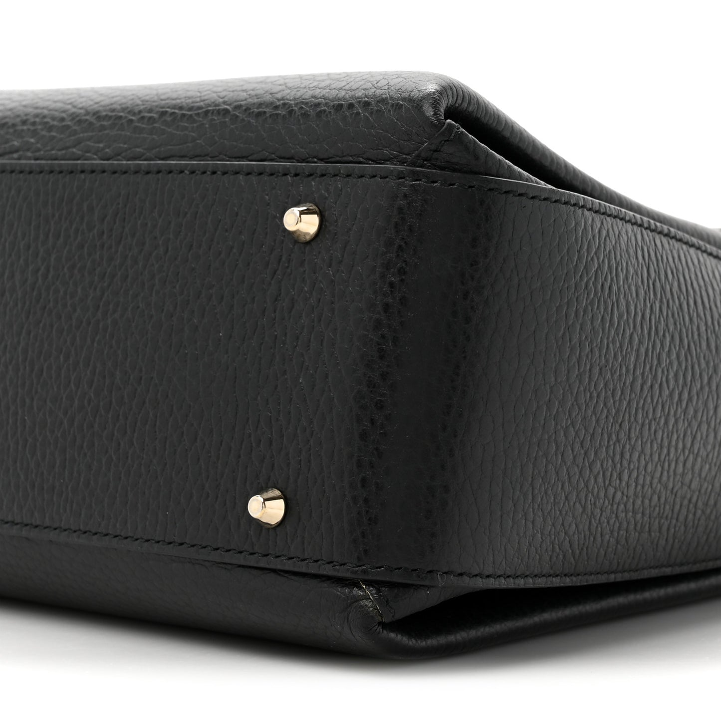 Dollar Calfskin Medium Interlocking G Top Handle Shoulder Bag Black
