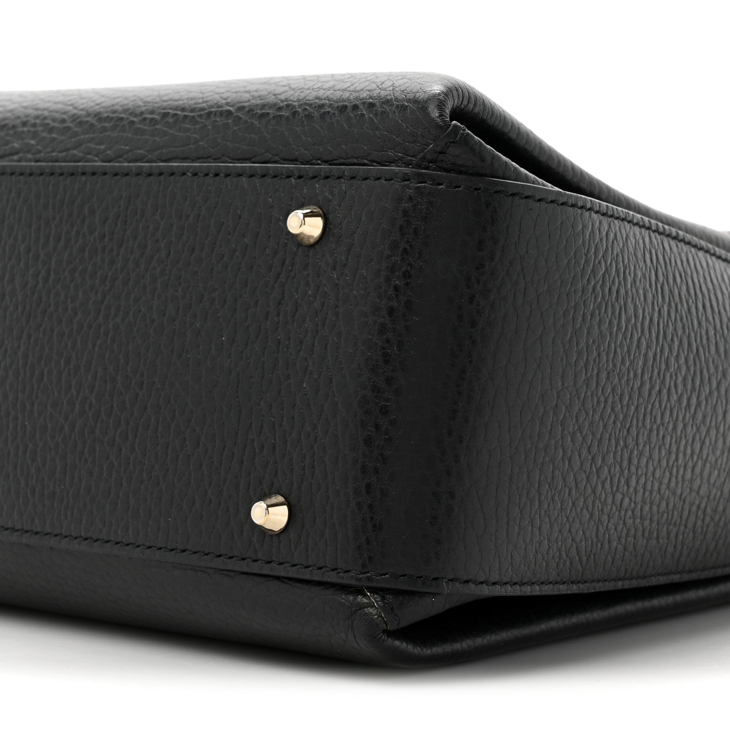 Gucci Dollar Calfskin Medium Interlocking G Top Handle Shoulder Bag Black 10 of 14
